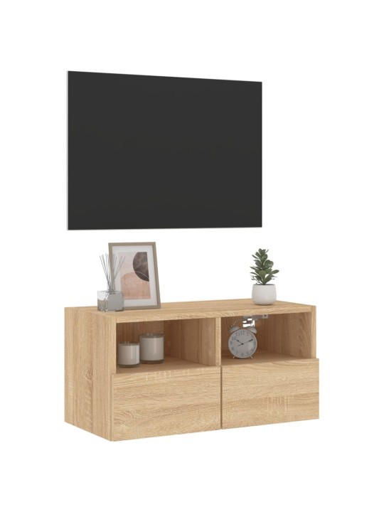 Tv sienas skapītis, ozola, 60x30x30 cm, inženierijas koks