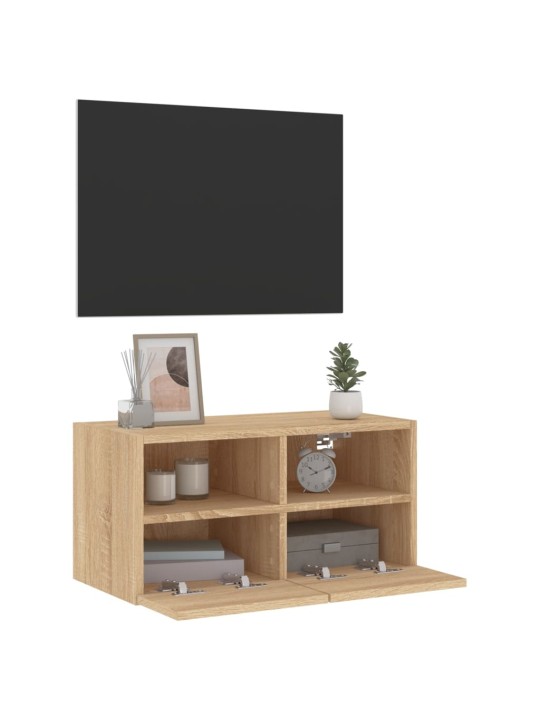 Tv sienas skapītis, ozola, 60x30x30 cm, inženierijas koks