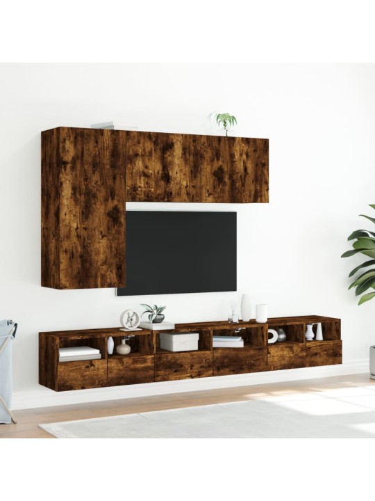 Tv sienas skapītis, koka krāsa, 60x30x30 cm, inženierijas koks