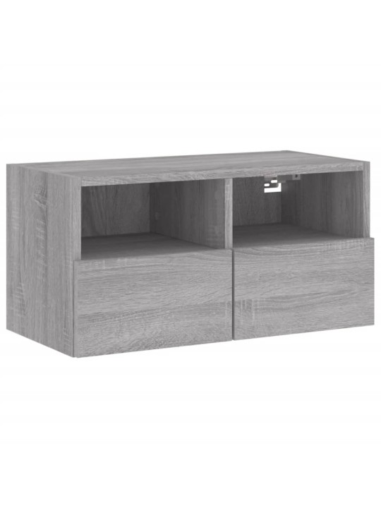 Tv sienas skapītis, pelēka ozola, 60x30x30cm, inženierijas koks