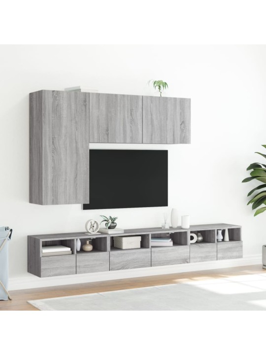 Tv sienas skapītis, pelēka ozola, 60x30x30cm, inženierijas koks