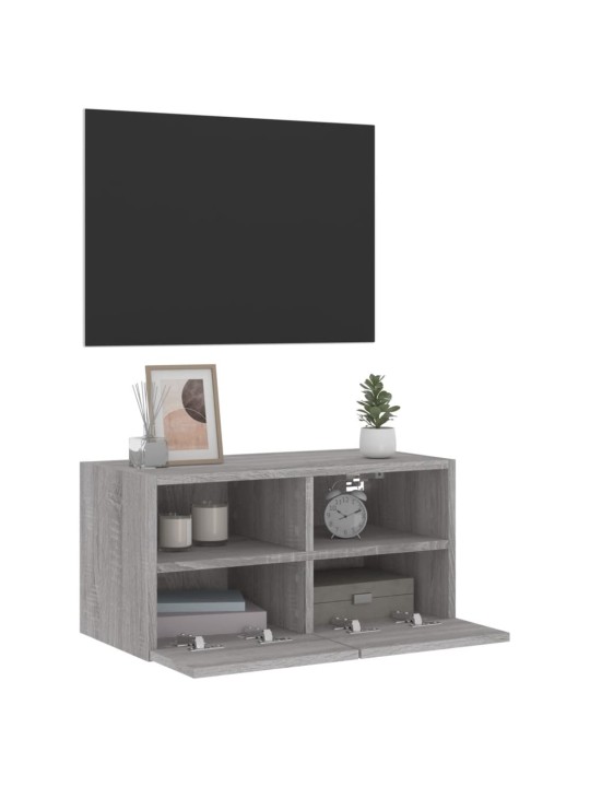 Tv sienas skapītis, pelēka ozola, 60x30x30cm, inženierijas koks