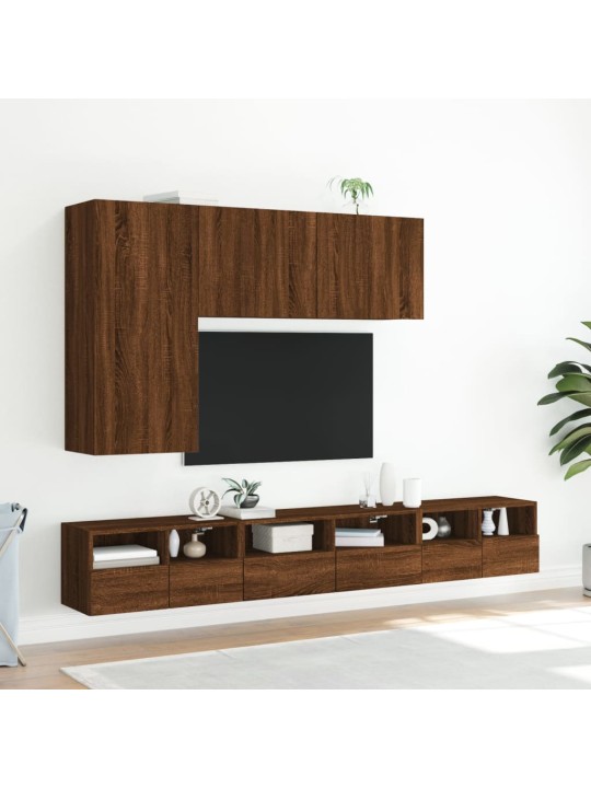 Tv sienas skapītis, brūna ozola, 60x30x30 cm, inženierijas koks