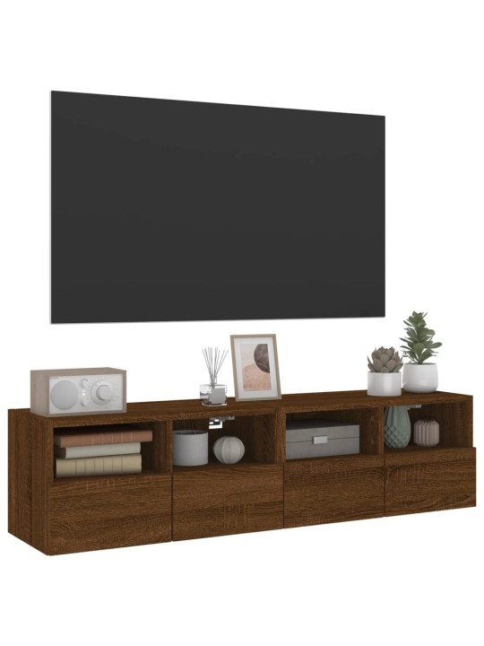 Tv skapīši, 2 gab., brūna ozola, 60x30x30 cm, inženierijas koks