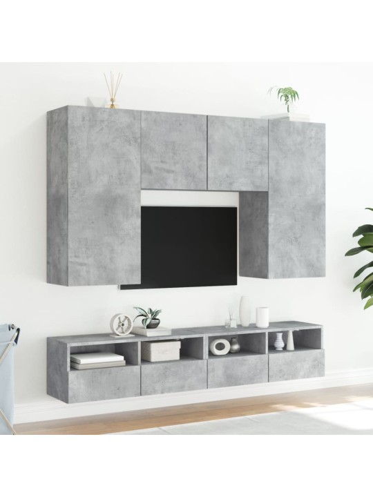 Tv sienas skapītis, betona pelēks, 80x30x30 cm, skaidu plāksne