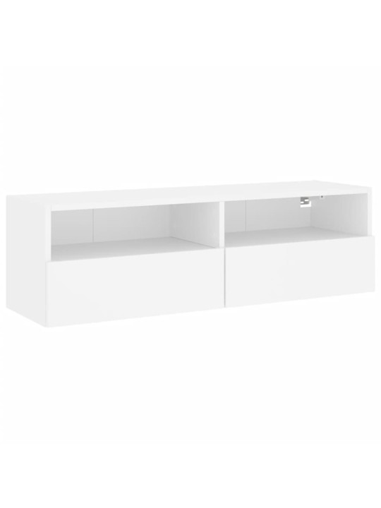 Tv sienas skapītis, balts, 100x30x30 cm, inženierijas koks