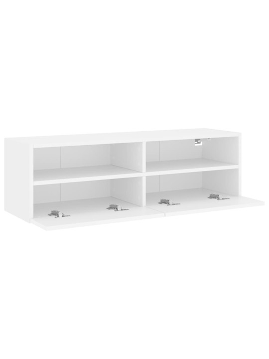 Tv sienas skapītis, balts, 100x30x30 cm, inženierijas koks