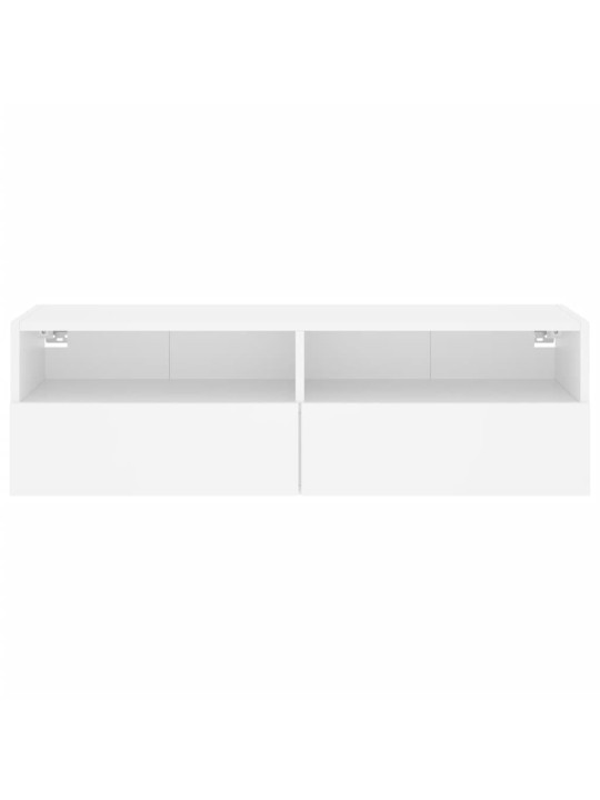 Tv sienas skapītis, balts, 100x30x30 cm, inženierijas koks