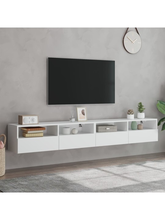 Tv skapīši, 2 gab., balts, 100x30x30 cm, inženierijas koks