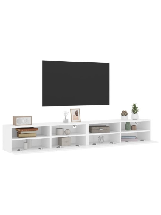 Tv skapīši, 2 gab., balts, 100x30x30 cm, inženierijas koks