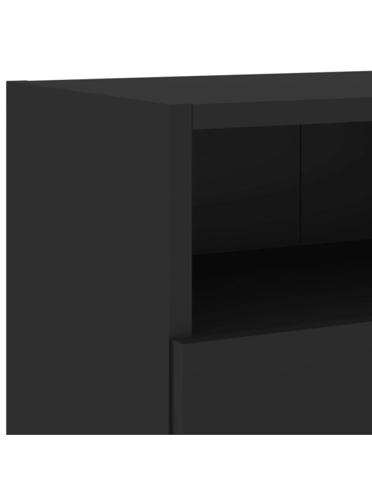 Tv sienas skapītis, melns, 100x30x30 cm, inženierijas koks