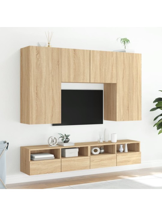 Tv sienas skapītis, ozolkoka, 100x30x30 cm, inženierijas koks