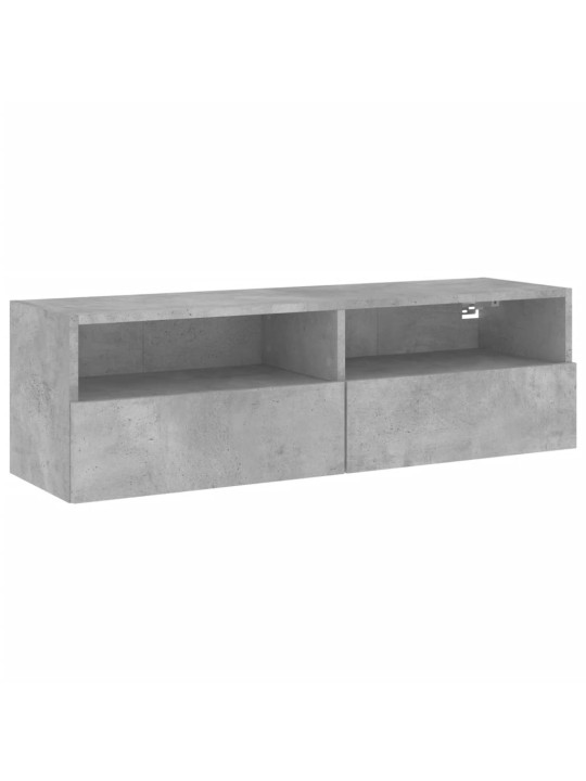 Tv sienas skapītis, pelēks, 100x30x30 cm, inženierijas koks