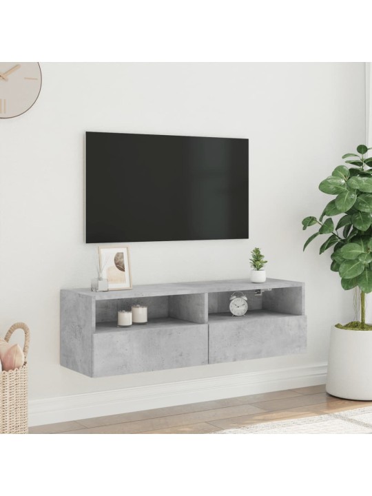 Tv sienas skapītis, pelēks, 100x30x30 cm, inženierijas koks