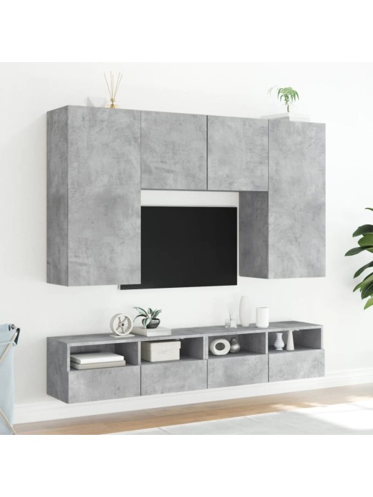 Tv sienas skapītis, pelēks, 100x30x30 cm, inženierijas koks
