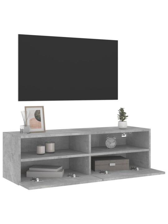 Tv sienas skapītis, pelēks, 100x30x30 cm, inženierijas koks