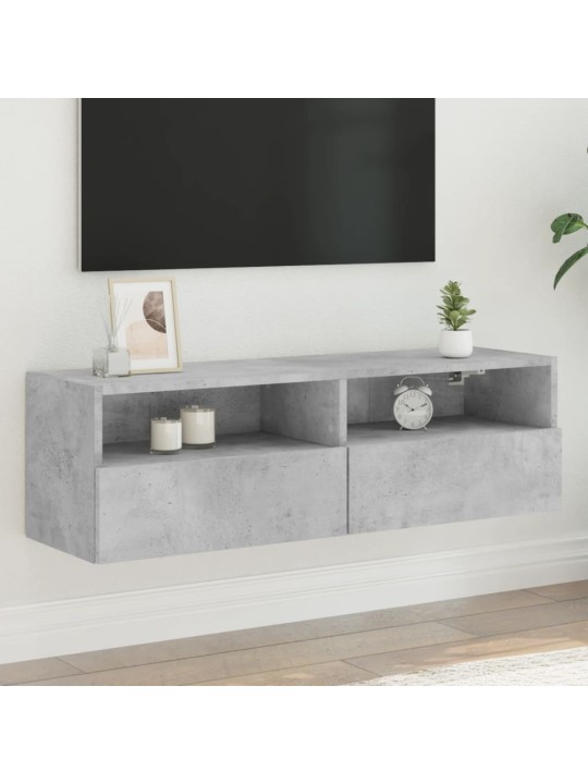 Tv sienas skapītis, pelēks, 100x30x30 cm, inženierijas koks