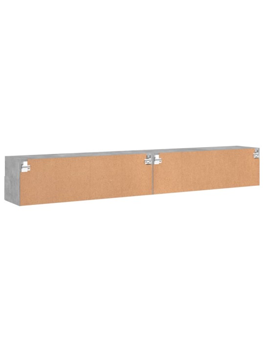 Tv sienas skapji, 2 gb., 100x30x30cm, pelēki, inženierijas koks