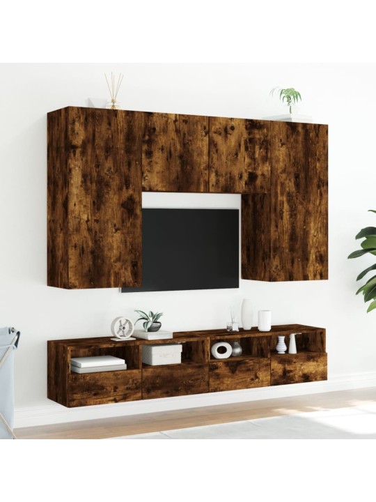 Tv sienas skapītis, ozolkoka, 100x30x30 cm, inženierijas koks