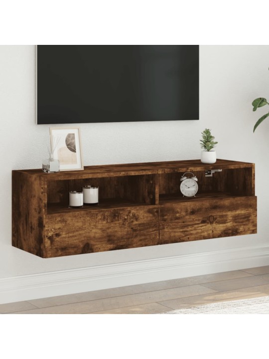 Tv sienas skapītis, ozolkoka, 100x30x30 cm, inženierijas koks