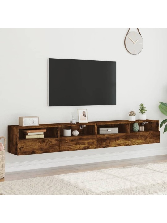Tv skapīši, 2 gab., koka krāsa, 100x30x30 cm, inženierijas koks