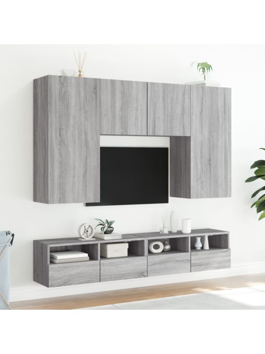 Tv skapītis, pelēka ozola, 100x30x30 cm, inženierijas koks