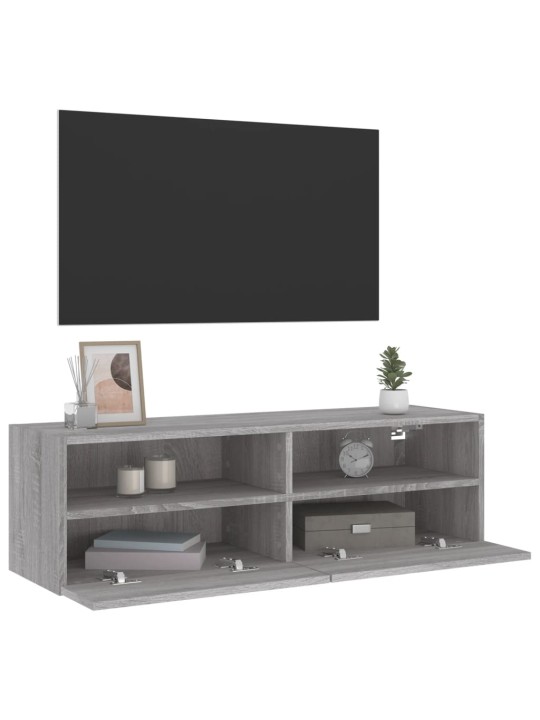 Tv skapītis, pelēka ozola, 100x30x30 cm, inženierijas koks