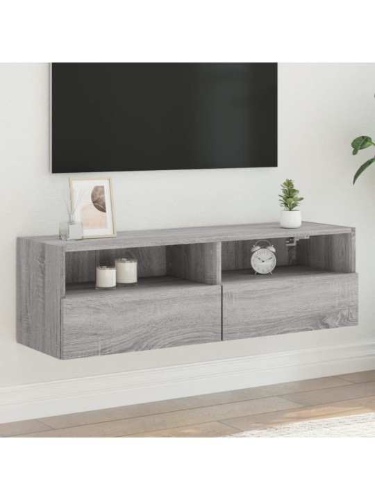 Tv skapītis, pelēka ozola, 100x30x30 cm, inženierijas koks