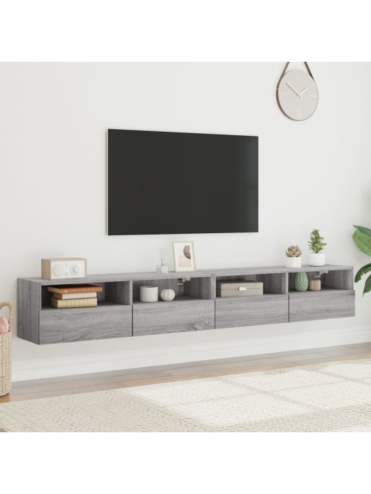 Tv skapīši, 2 gab., pelēks, 100x30x30 cm, inženierijas koks