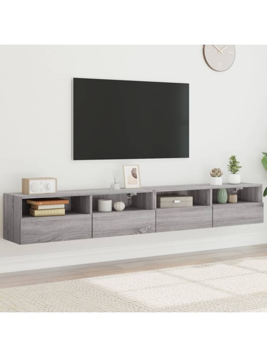 Tv skapīši, 2 gab., pelēks, 100x30x30 cm, inženierijas koks