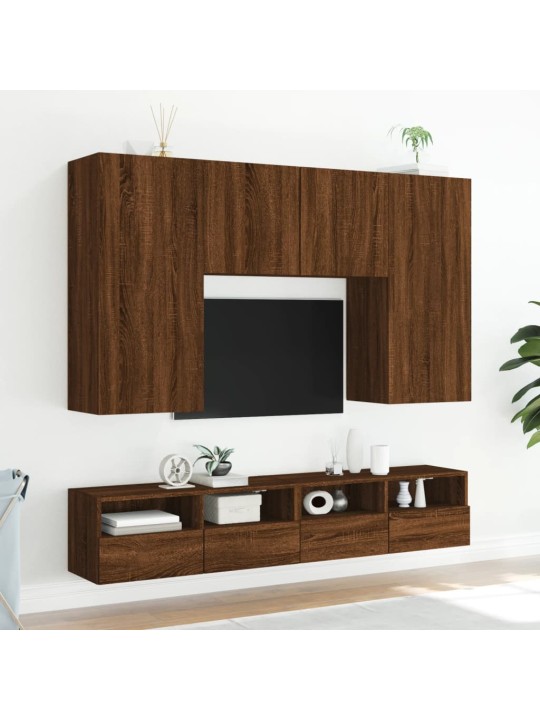 Tv sienas skapītis, brūna ozola, 100x30x30cm, inženierijas koks