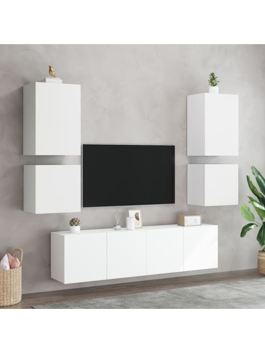 Tv skapīši, 2 gab., balts, 40,5x30x40 cm, inženierijas koks