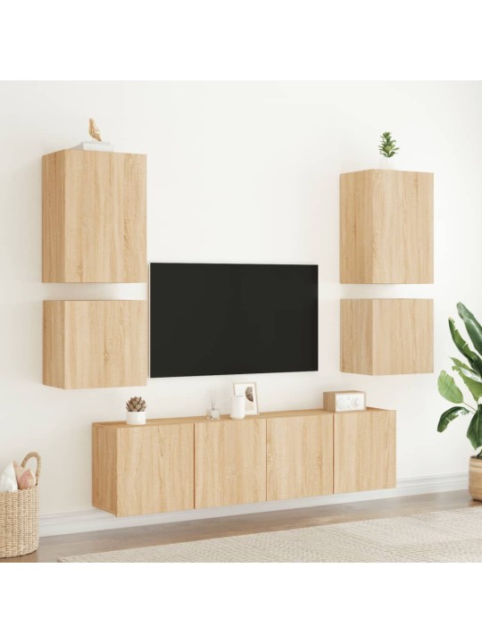 Tv sienas skapītis, ozola, 40,5x30x40 cm, inženierijas koks