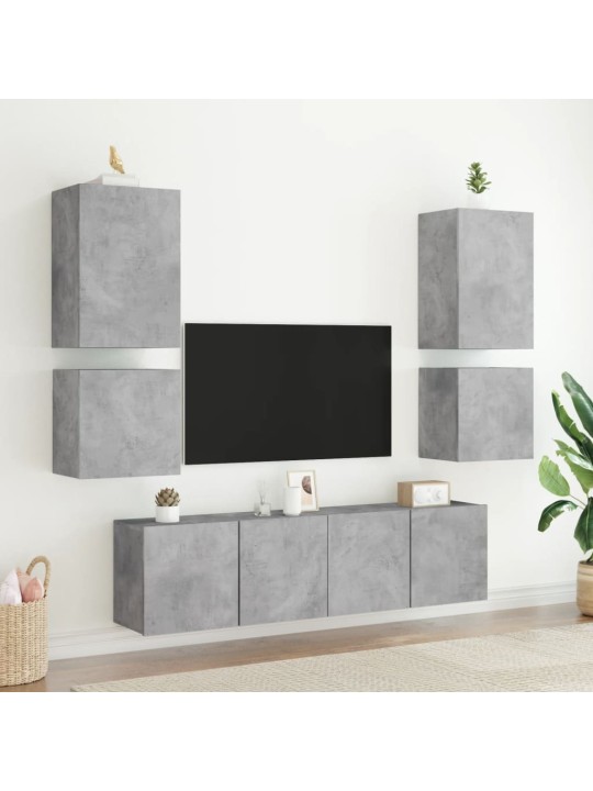 Tv skapīši, 2 gab., 40,5x30x40 cm, pelēki, inženierijas koks