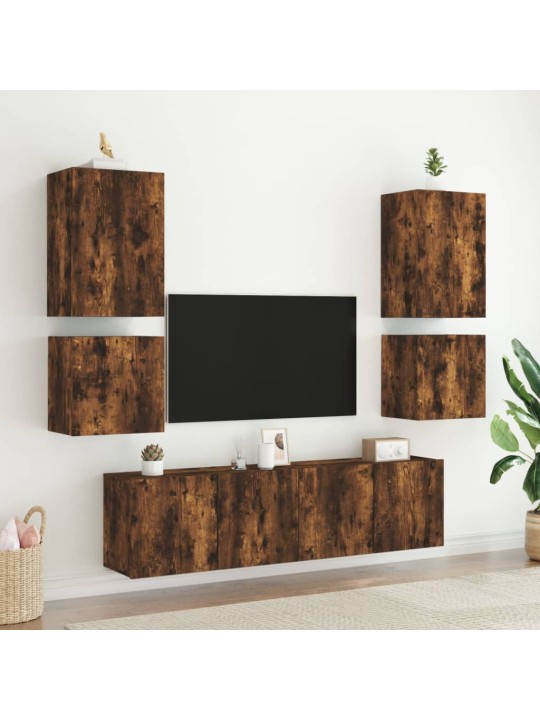 Tv skapīši, 2 gab., koka krāsa, 40,5x30x40cm, inženierijas koks