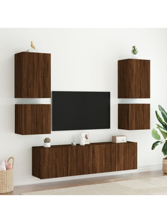 Tv skapīši, 2 gab., brūns, 40,5x30x40 cm, inženierijas koks