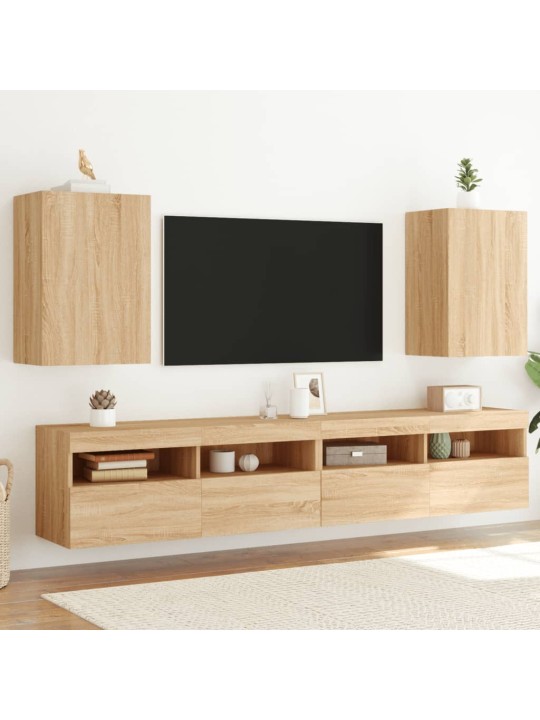 Tv skapīši, 2 gab., 40,5x30x60 cm, ozola, inženierijas koks