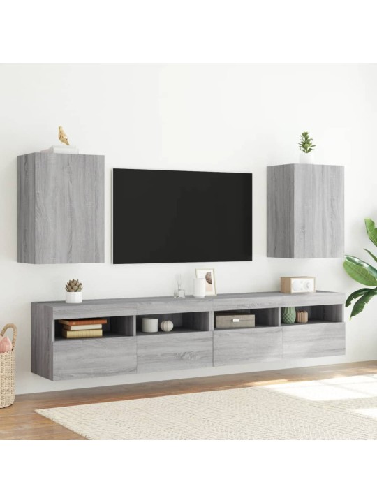 Tv skapītis, pelēka ozola, 40,5x30x60 cm, inženierijas koks