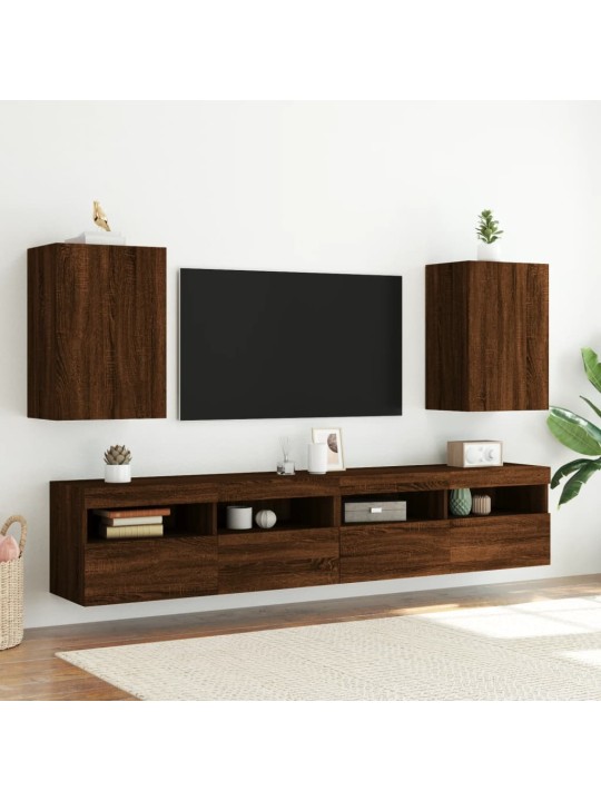 Tv sienas skapītis, brūns, 40,5x30x60 cm, inženierijas koks