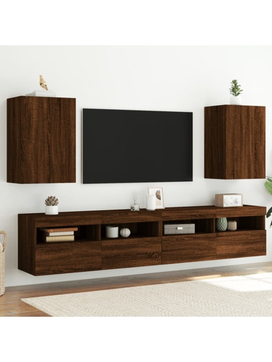 Tv skapīši, 2 gab., brūns, 40,5x30x60 cm, inženierijas koks