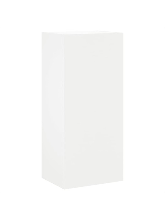 Tv sienas skapītis, balts, 40,5x30x90 cm, inženierijas koks