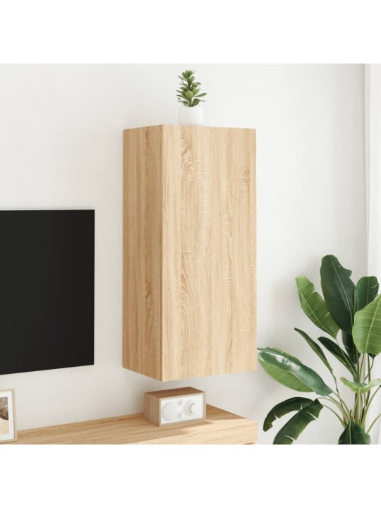 Tv sienas skapītis, ozola, 40,5x30x90 cm, inženierijas koks