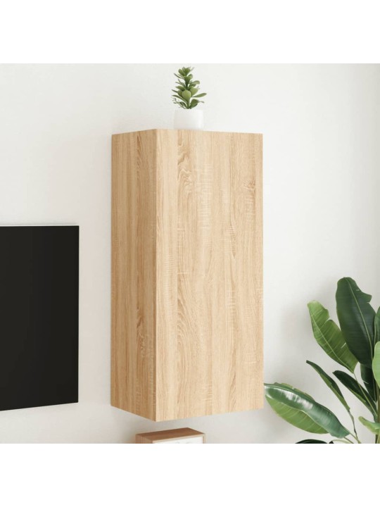 Tv sienas skapītis, ozola, 40,5x30x90 cm, inženierijas koks