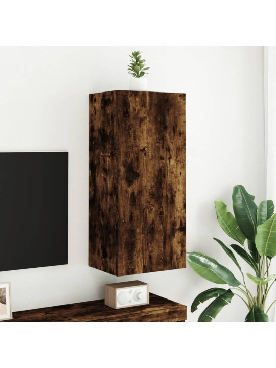 Tv sienas skapītis, koka krāsa, 40,5x30x90cm, inženierijas koks