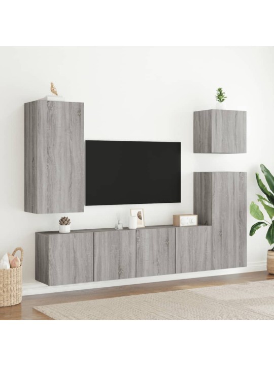 Tv skapītis, pelēka ozola, 40,5x30x90 cm, inženierijas koks