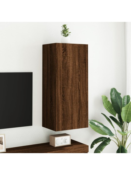 Tv sienas skapītis, brūns, 40,5x30x90 cm, inženierijas koks