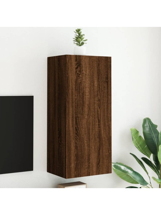 Tv sienas skapītis, brūns, 40,5x30x90 cm, inženierijas koks