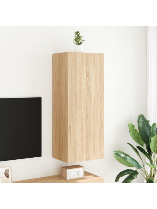 Tv sienas skapītis, ozola, 40,5x30x102 cm, inženierijas koks