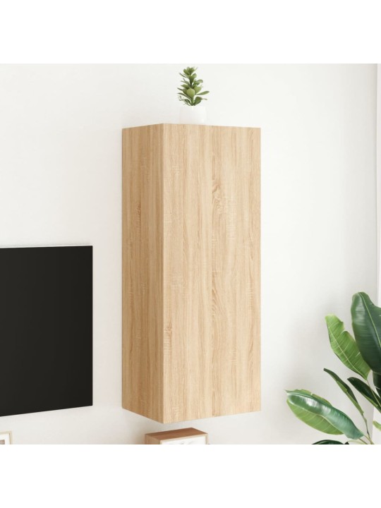 Tv sienas skapītis, ozola, 40,5x30x102 cm, inženierijas koks