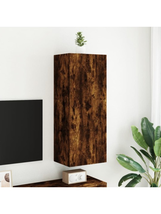TV skapītis, koka krāsa, 40,5x30x102 cm, inženierijas koks